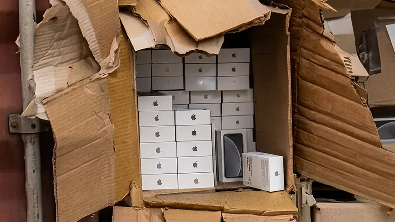 Контейнер с айфонами на берегу Анапы